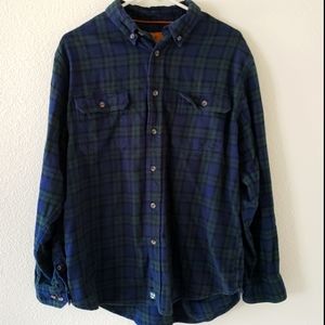 Blue and Green plaid button down long sleeve